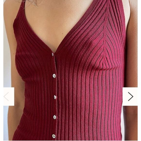 EUC Free People Vest Dressed Cami red burgundy sz: M - Picture 1 of 7